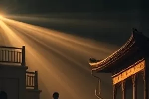 灰塔来信封面，雾中灰色高塔与盘旋的飞鸟